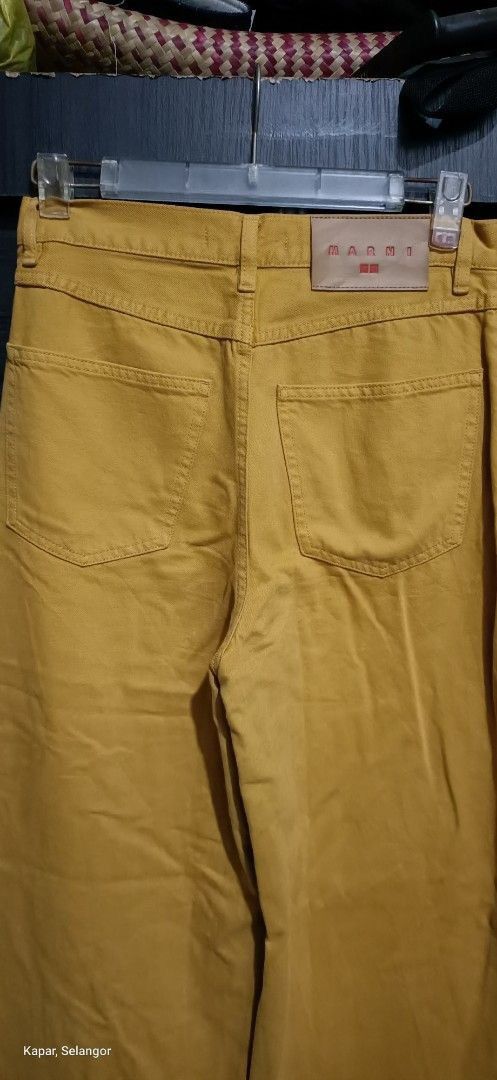 Marni × Uniqlo Uniqlo x Marni Mustard Wide-Leg Jeans (W30 L40) Size US 30 / EU 46 - 4 Thumbnail