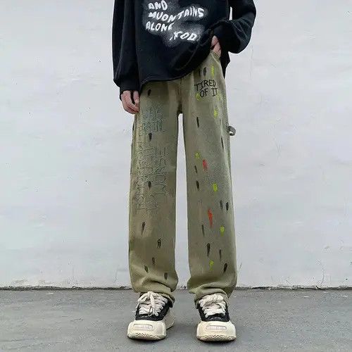 VIBE Retro Embroidered Splash Ink Tie Dyed Jeans Size US 32 / EU 48 - 8 Thumbnail