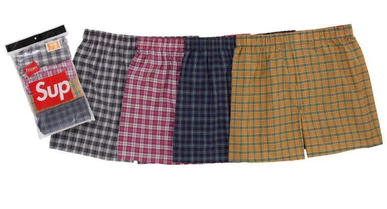 Hanes × Supreme Supreme Hanes Plaid Boxers (4 Pack) | Grailed