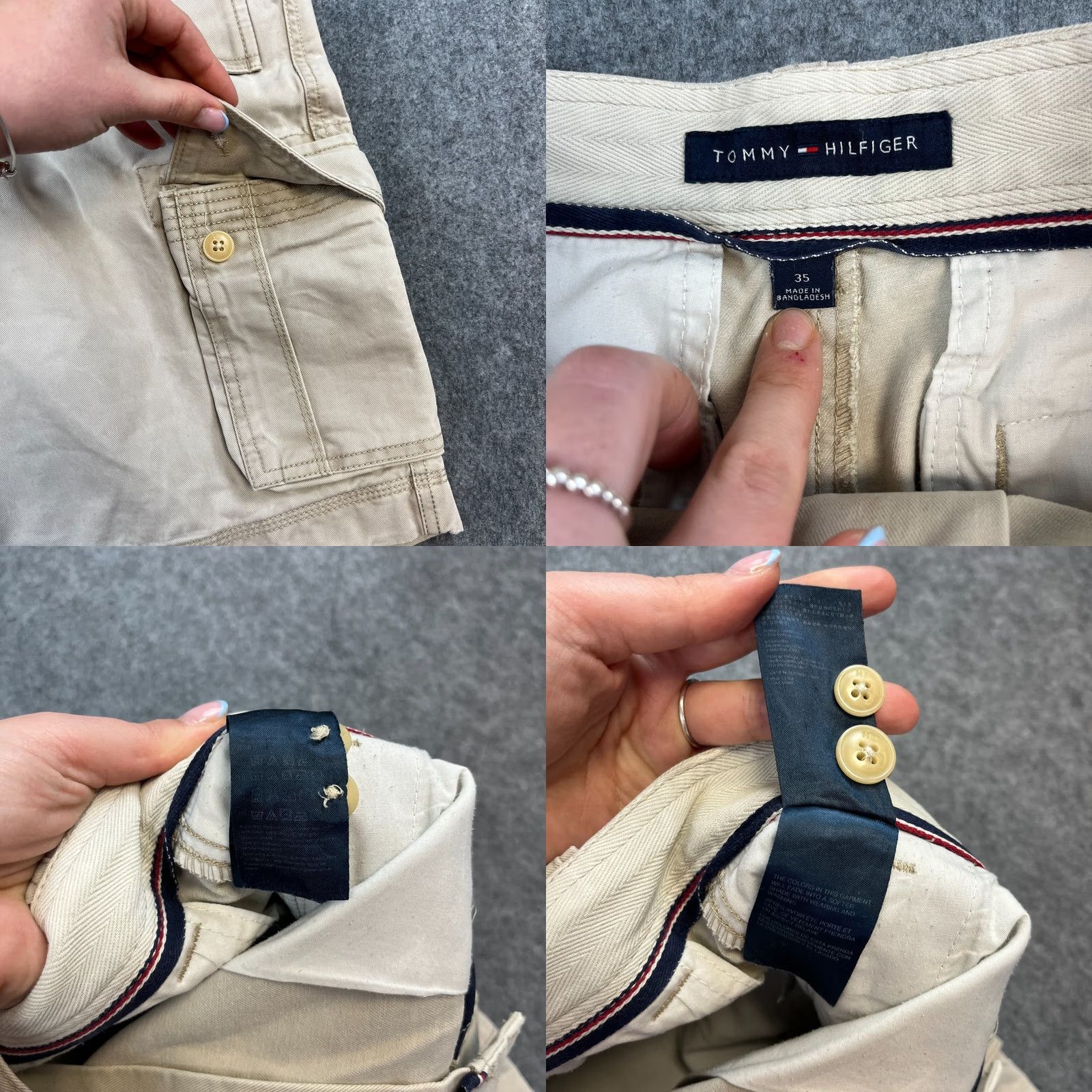 Tommy Hilfiger Tommy Hilfiger Mens Cargo Shorts W35 W36 Beige Combat Utility Japanese Style Shirt (Note: cannot add new info) Size US 35 - 8 Thumbnail