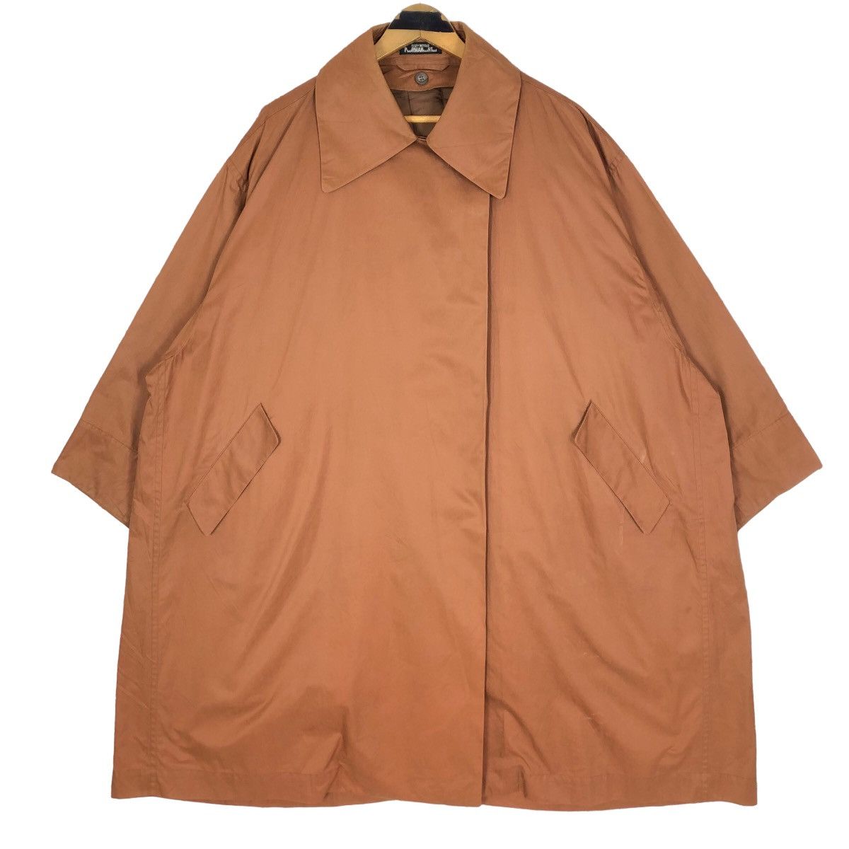 Issey Miyake Vintage 80s Issey Miyake Windcoat Trench Coat Permanente Size US M / EU 48-50 / 2 - 7 Thumbnail