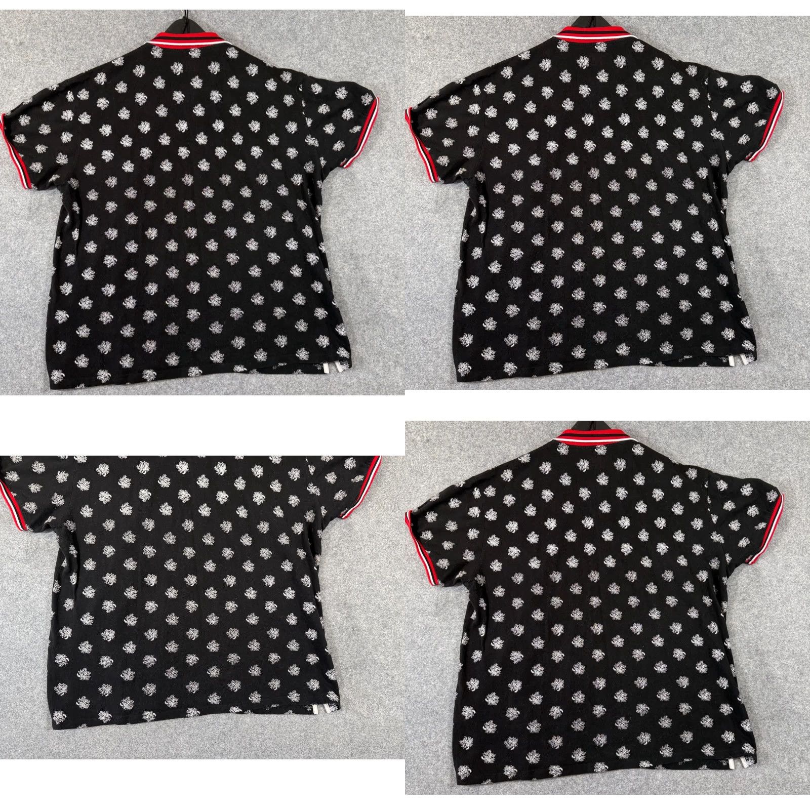 Reason Reason Polo Shirt Mens 3XL Red Black Wolf Floral Printed Snap Short Sleeve Polo Shirt Size US XXL / EU 58 / 5 - 8 Thumbnail