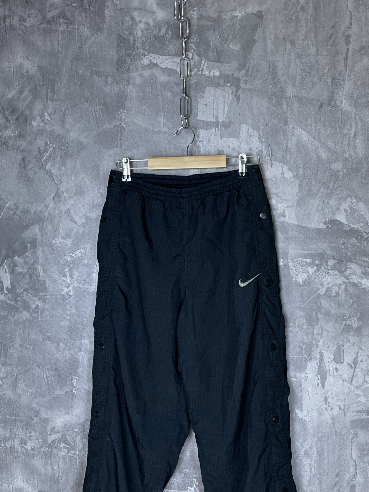 Nike × Vintage Vintage 90s Nike Snap Button Side Track Pants Size US 32 / EU 48 - 2 Thumbnail