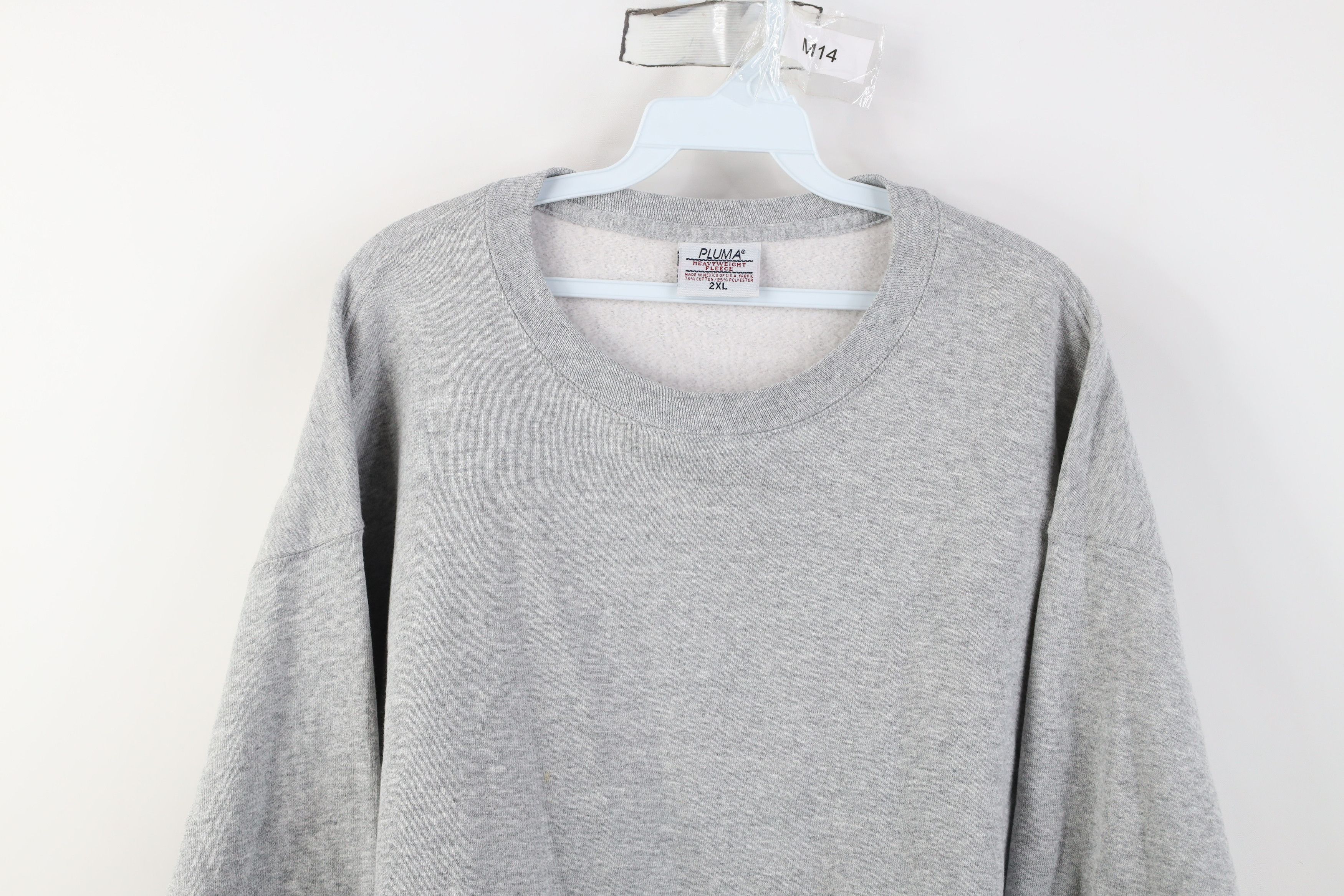 Vintage Vintage 90s Streetwear Blank Heavy Sweatshirt Heather Gray Size US XXL / EU 58 / 5 - 2 Thumbnail