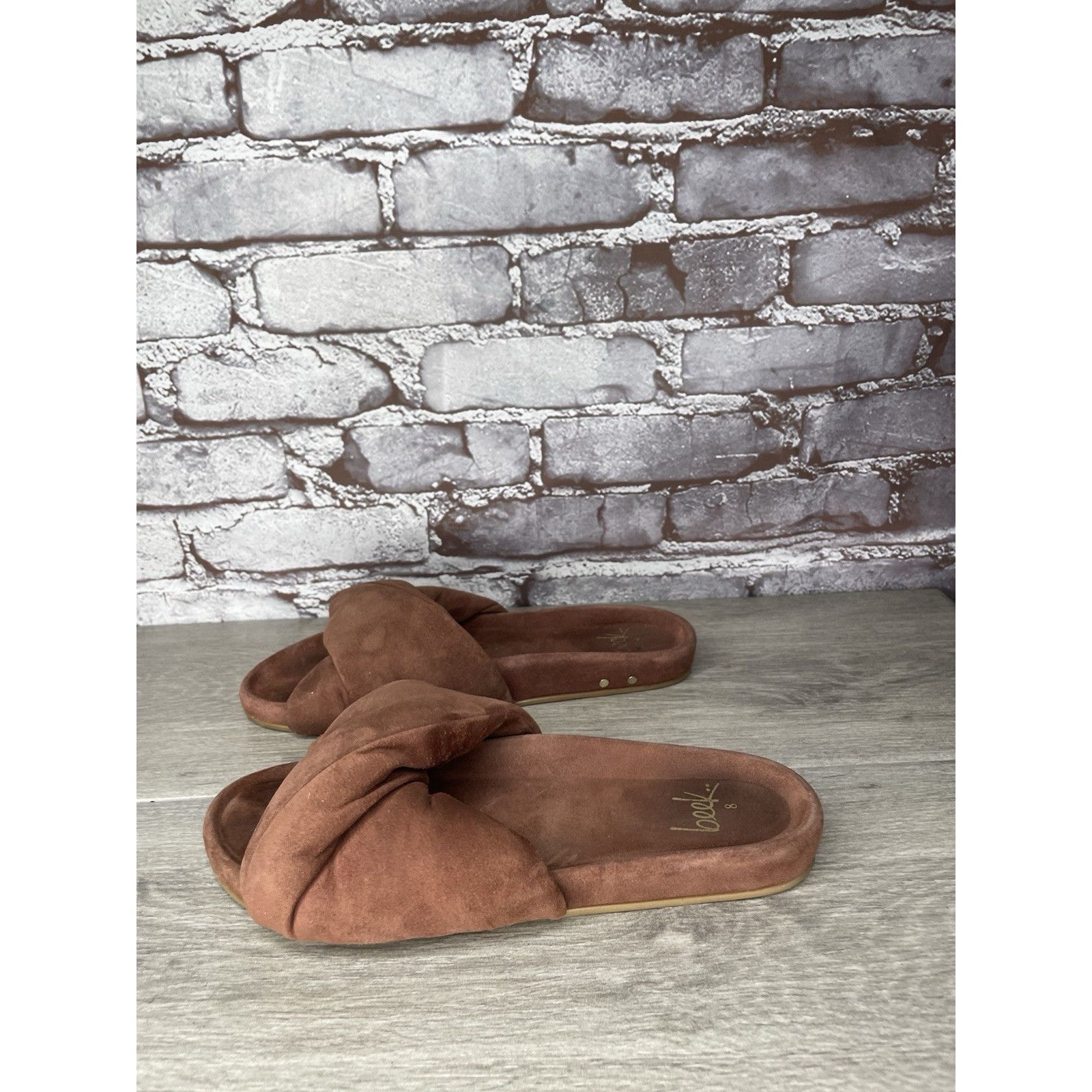 beek Beek Tesia Burnt Brown Suede Leather Slides Casual Sandals W Size US 8 / IT 38 - 18 Thumbnail
