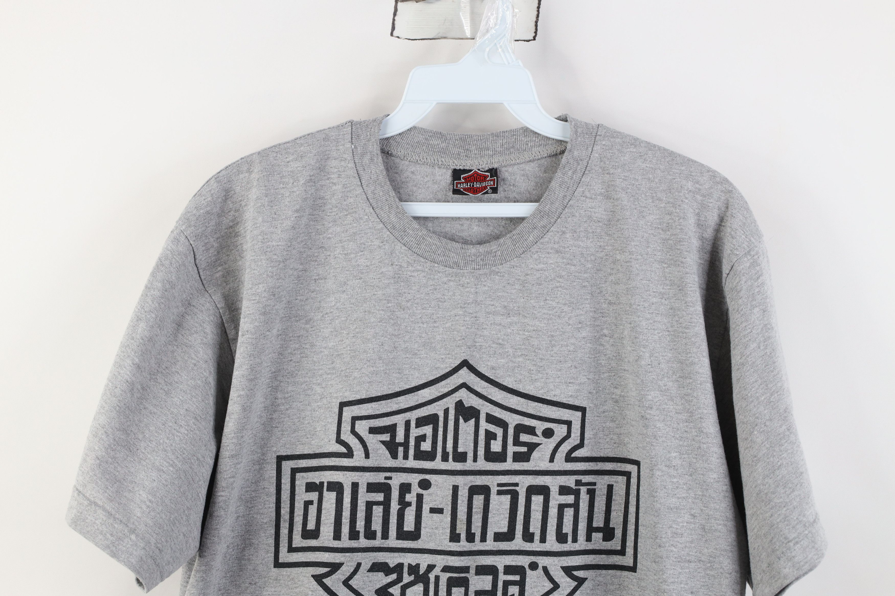 Harley Davidson Vintage 90s Harley Davidson Spell Thai Thailand T-Shirt Gray Size US M / EU 48-50 / 2 - 2 Thumbnail