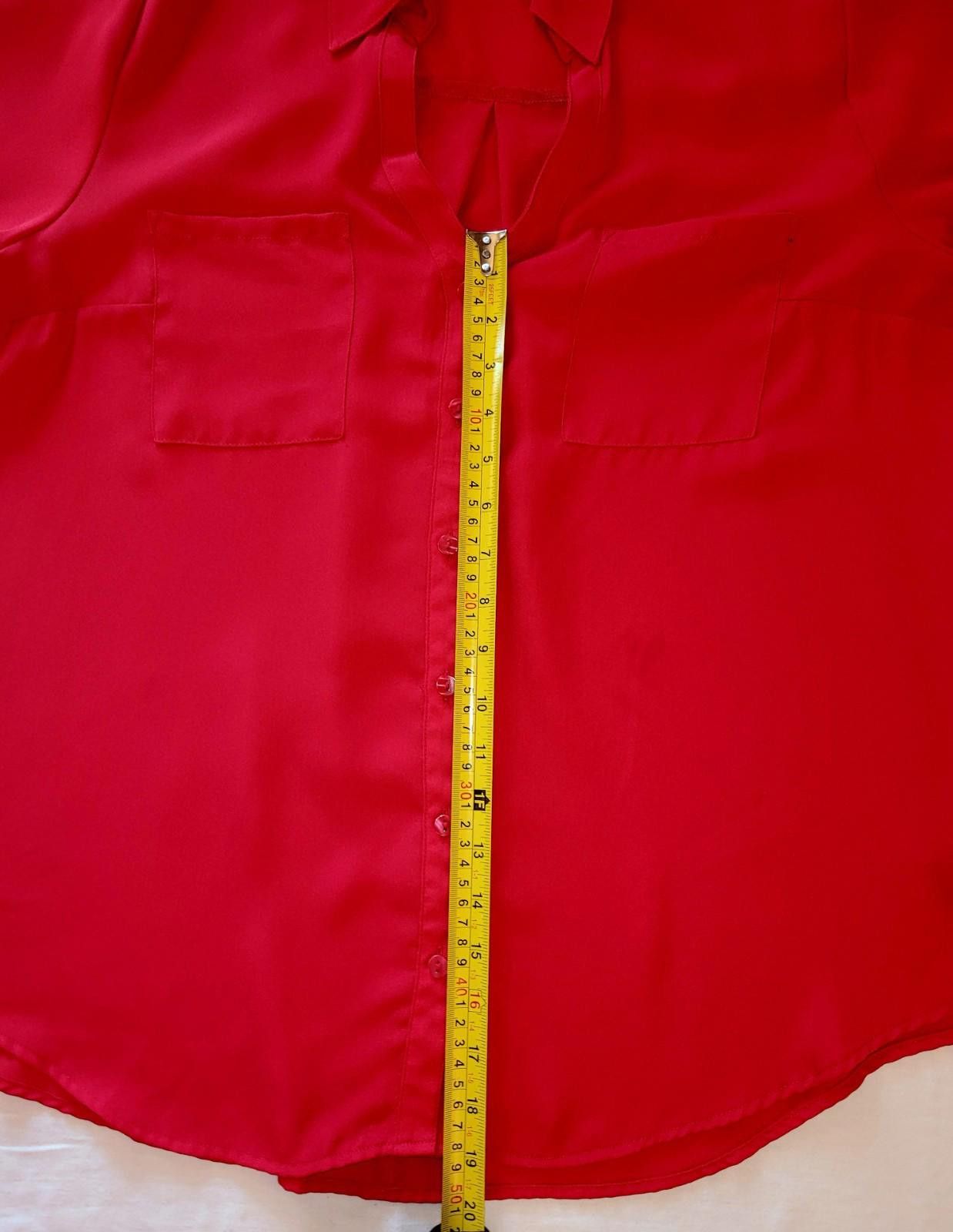 Designer IN San Francisco women s XL red 3/4 sleeve button up blouse Size XL / US 12-14 / IT 48-50 - 7 Thumbnail