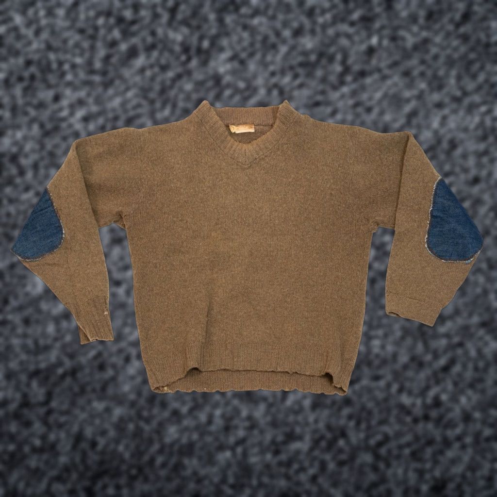 Vintage VINTAGE Langtry Sweater Womens Medium Wool Elbow Patches Fisherman Oarsman 50s 60s 70s 80s 90s Knit Pullover Brown Size M Womens Size M / US 6-8 / IT 42-44 - 1 Thumbnail