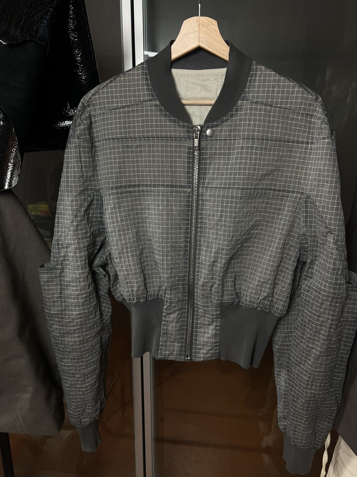 RICK OWENS GIRDERED BOMBER CROPPED DUST
