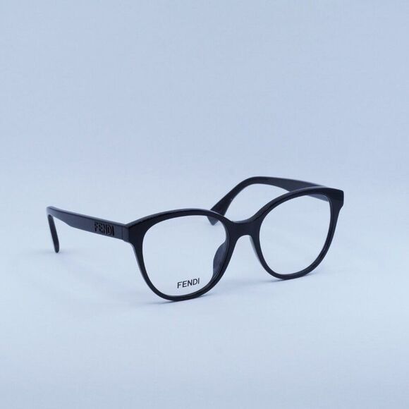 Fendi Fendi FE50024I 001 Eyeglasses Shiny Black 52mm Cat Eye Frame Size ONE SIZE - 8 Thumbnail
