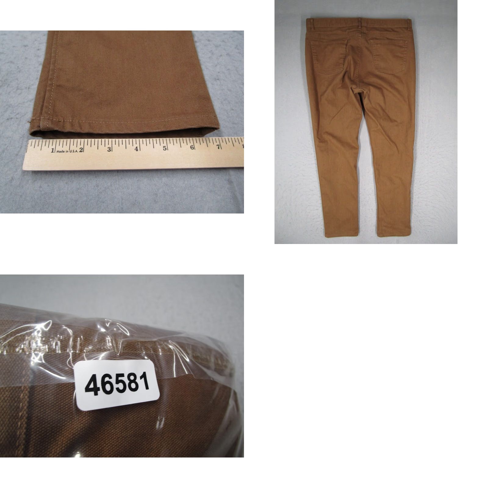 Vintage Hill City Mens Pants Brown 5 Pocket Workwear Chino Canvas Cotton Blend Flat Front 36x32 Slim Classic Belt Loops Zip 5-Pocket Style: C n Size US 36 / EU 52 - 8 Thumbnail