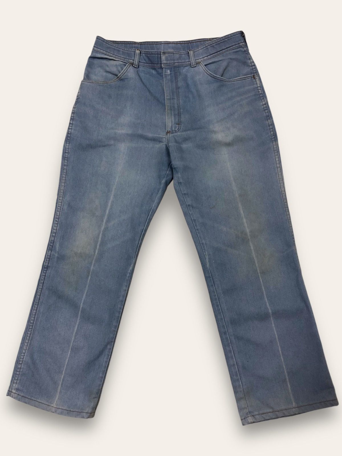 Vintage Vintage WRANGLER Light Blue Pants Wide Baggy Size US 33 - 1 Thumbnail