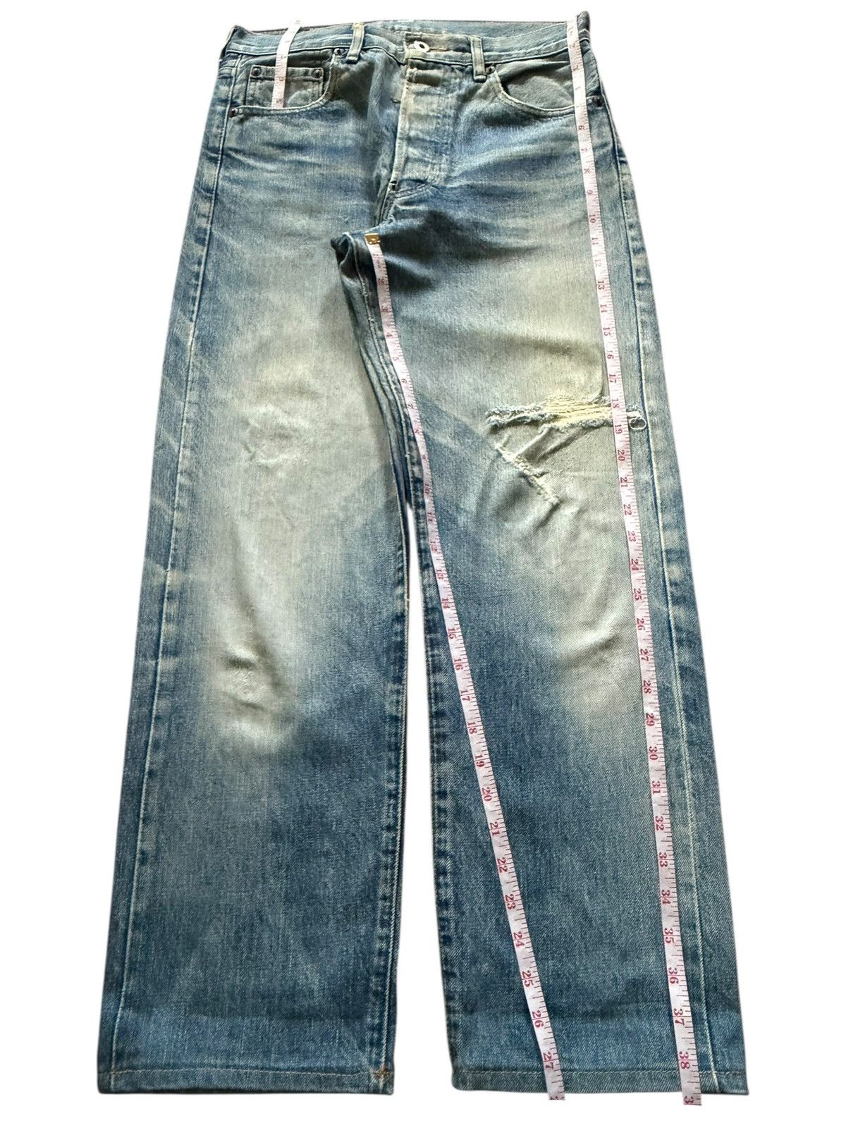 Levi's Vintage 90s Levis 701XX Big E Selvedge Buckle Back Jeans Size US 30 / EU 46 - 7 Thumbnail