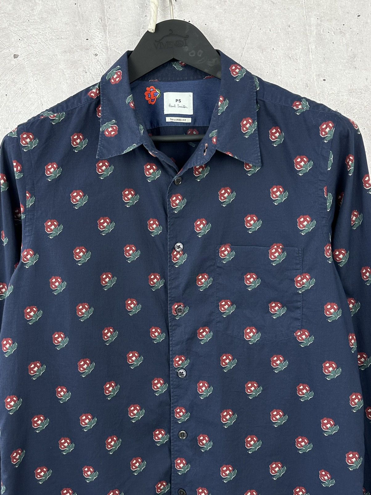 Designer × Paul Smith Paul Smith Tailored Fit Floral Cotton Long Sleeve Shirt Size US L / EU 52-54 / 3 - 2 Thumbnail