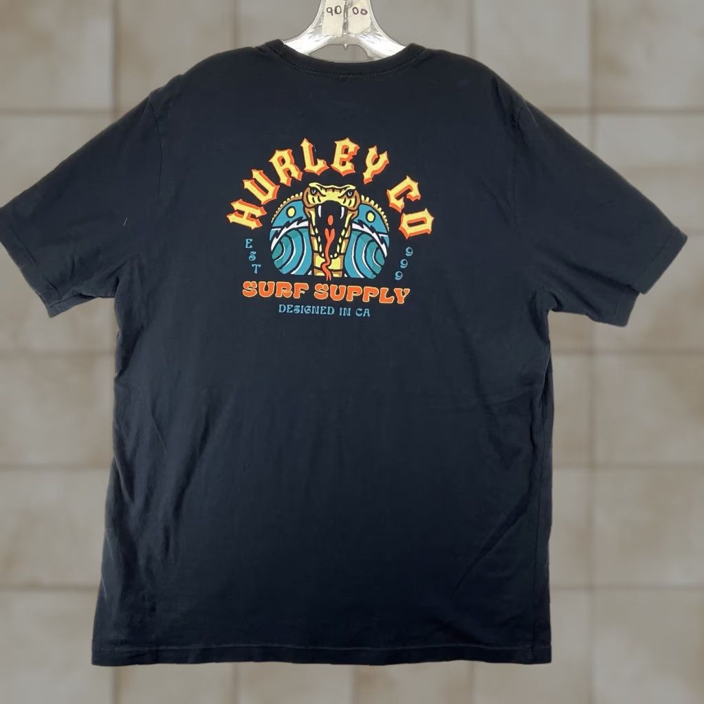 Hurley Hurley T-Shirt Mens Large Black Colorful Cobra Graphic Soft Cotton Skate Surf Retro Size US L / EU 52-54 / 3 - 1 Thumbnail