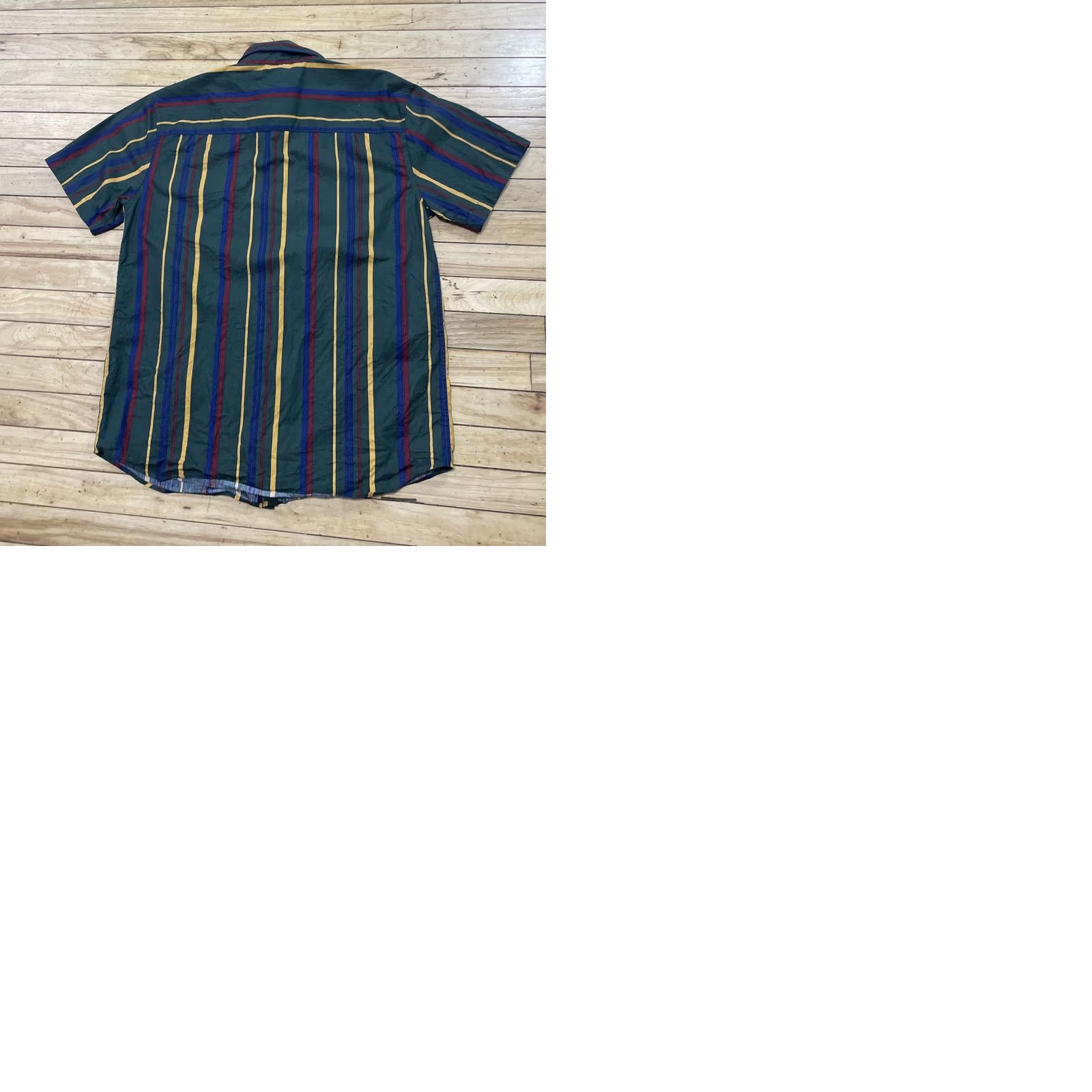 Rsq RSQ Collection Button Shirt Men M Vtg 1990s Vertical Striped Multicolor Green Red Yellow Shirt Button-Up Short Sleeve Casual Size US M / EU 48-50 / 2 - 11 Thumbnail