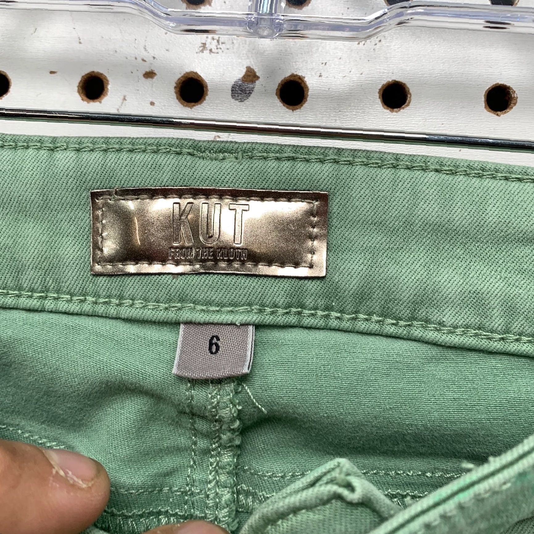 Vintage KUT From The Kloth AMY Pants Womens 6 Green Crop Straight Leg NEW 28x25 Size 28" / US 6 / IT 42 - 5 Thumbnail
