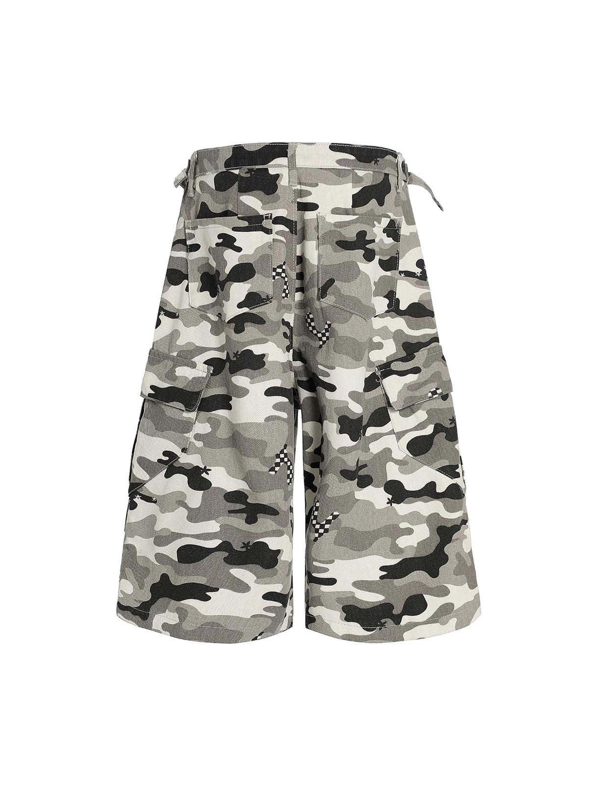 Japanese Brand Camouflage Multi-pocket Cargo Jorts - 2429 Size ONE SIZE - 3 Thumbnail
