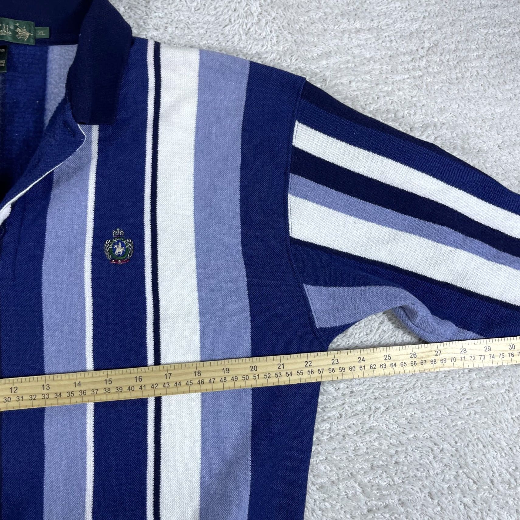 Vintage VINTAGE Knights of the Round Table Polo Sweatshirt Men’s XL Blue Striped Rugby 90s Size US XL / EU 56 / 4 - 6 Thumbnail