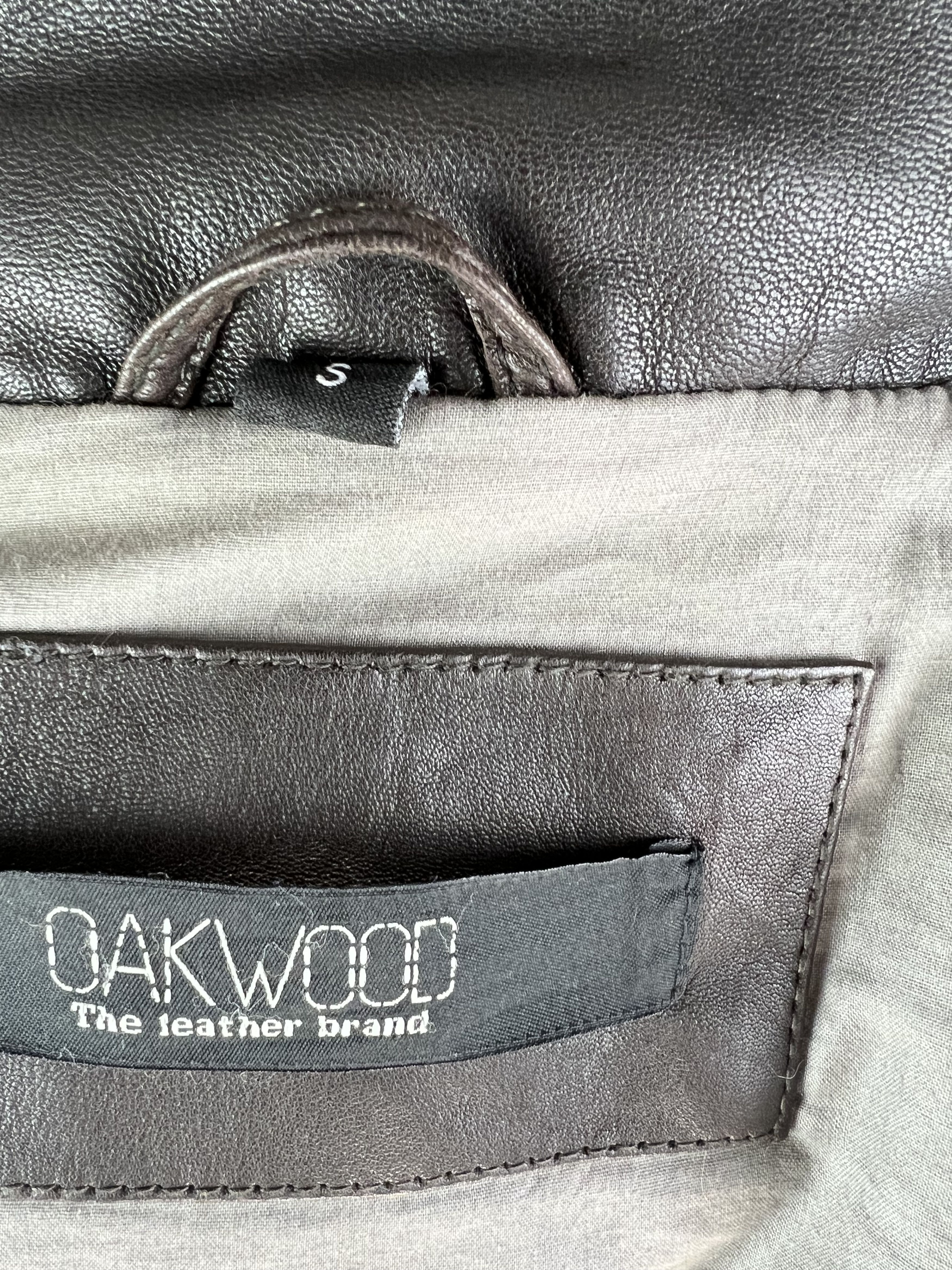Designer Oakwood Women's Brown Hooded Leather Jacket Trim Fur Size S / US 4 / IT 40 - 9 Thumbnail