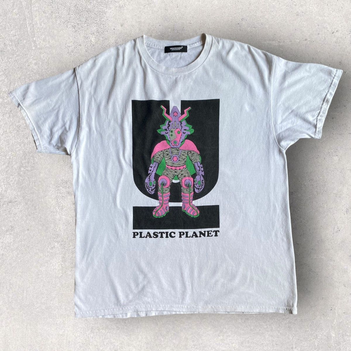 image of Undercover X Will Sweeney Plastic Planet T Shirt in White, Men's (Size Medium)