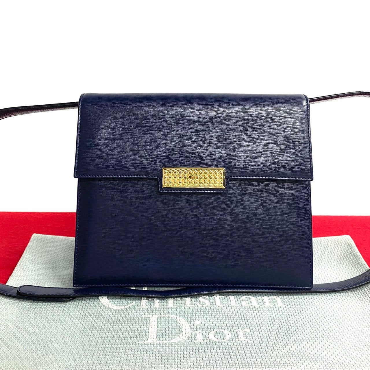 Dior Dior Shoulder Bag Navy Leather Size ONE SIZE - 1 Thumbnail