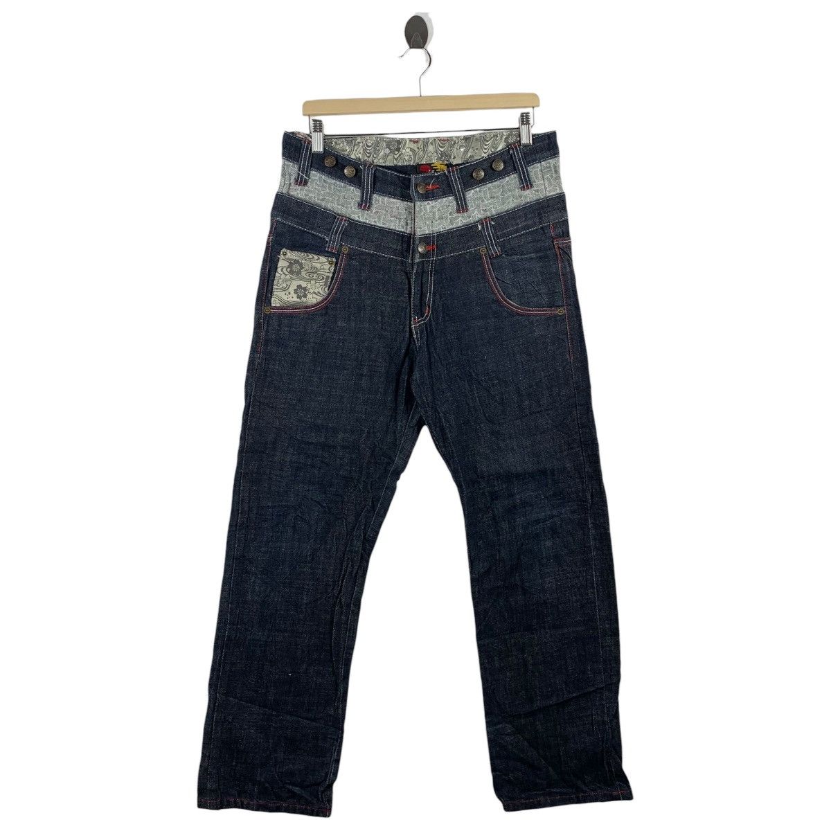 Japanese Brand × Momotaro Jeans SHARAKU japan double waist blue jeans Size US 33 - 1 Thumbnail