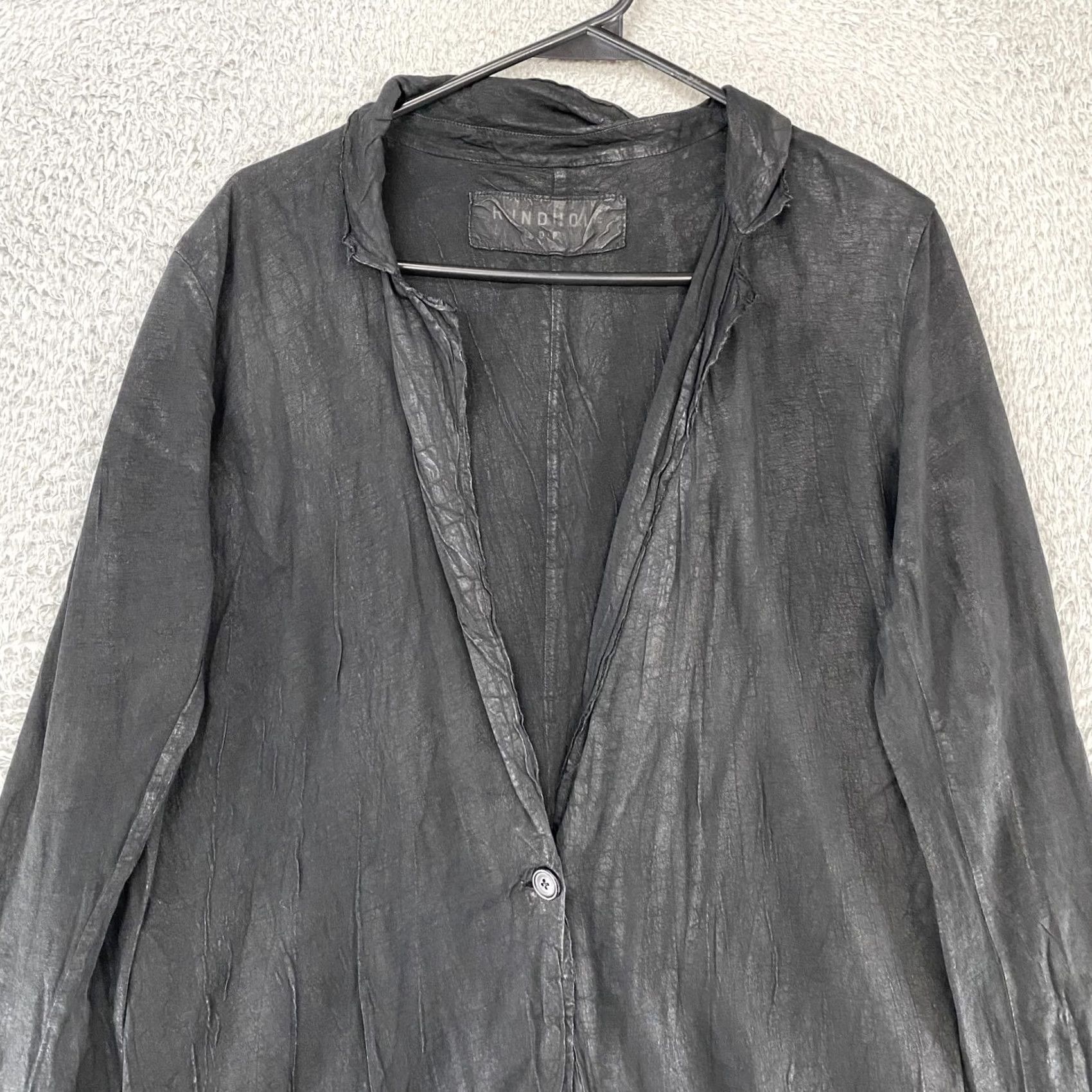 NASA Rundholz Jacket Avant Garde Dip Gloss Coat Womens L/XL NASA Patch Duster Gothic Long Sleeve Black TRENCH Coat Size XL / US 12-14 / IT 48-50 - 2 Thumbnail