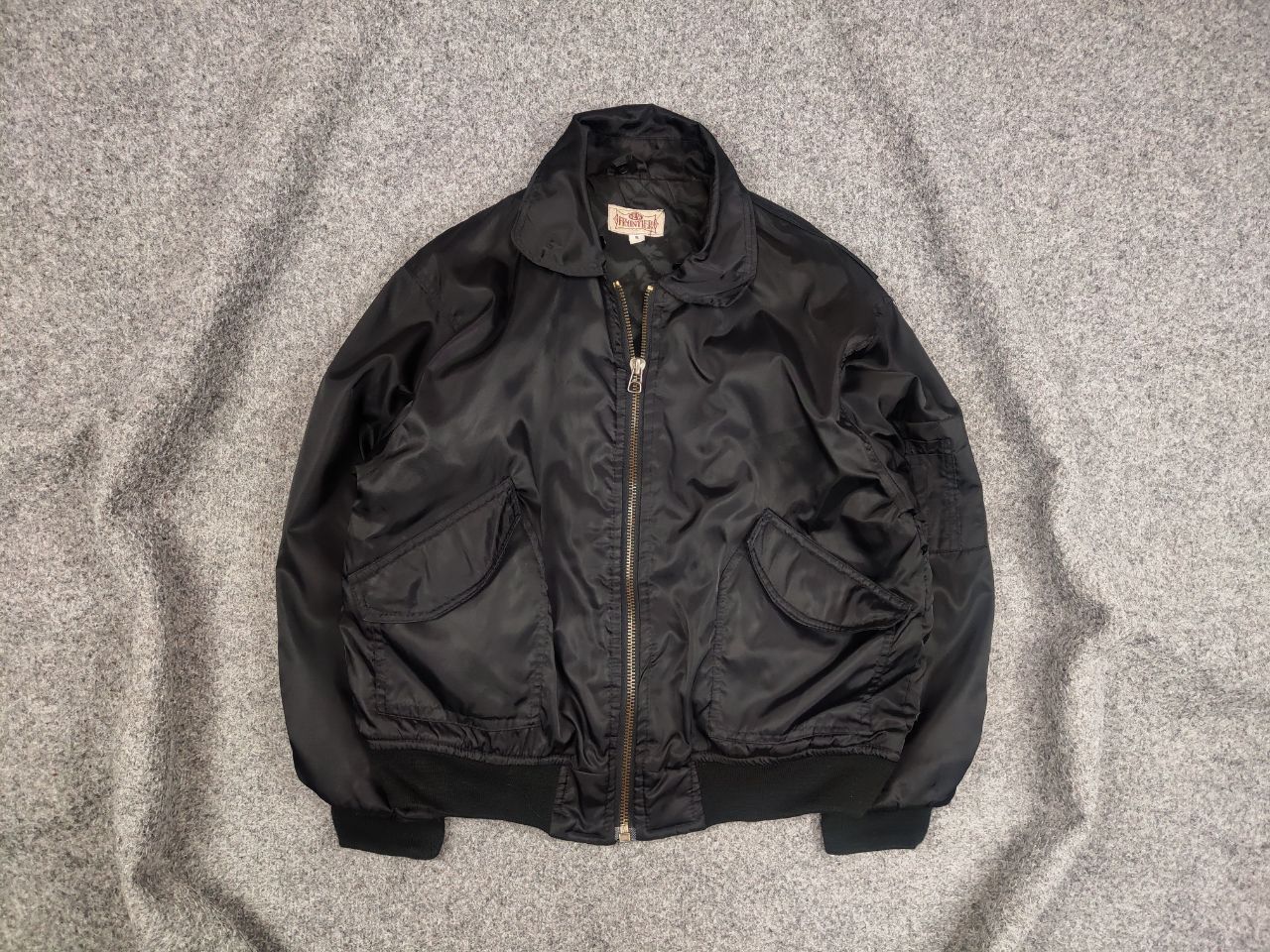 Vintage 90's USAF Flyers Man Baggy Bomber Black Nylon Jacket