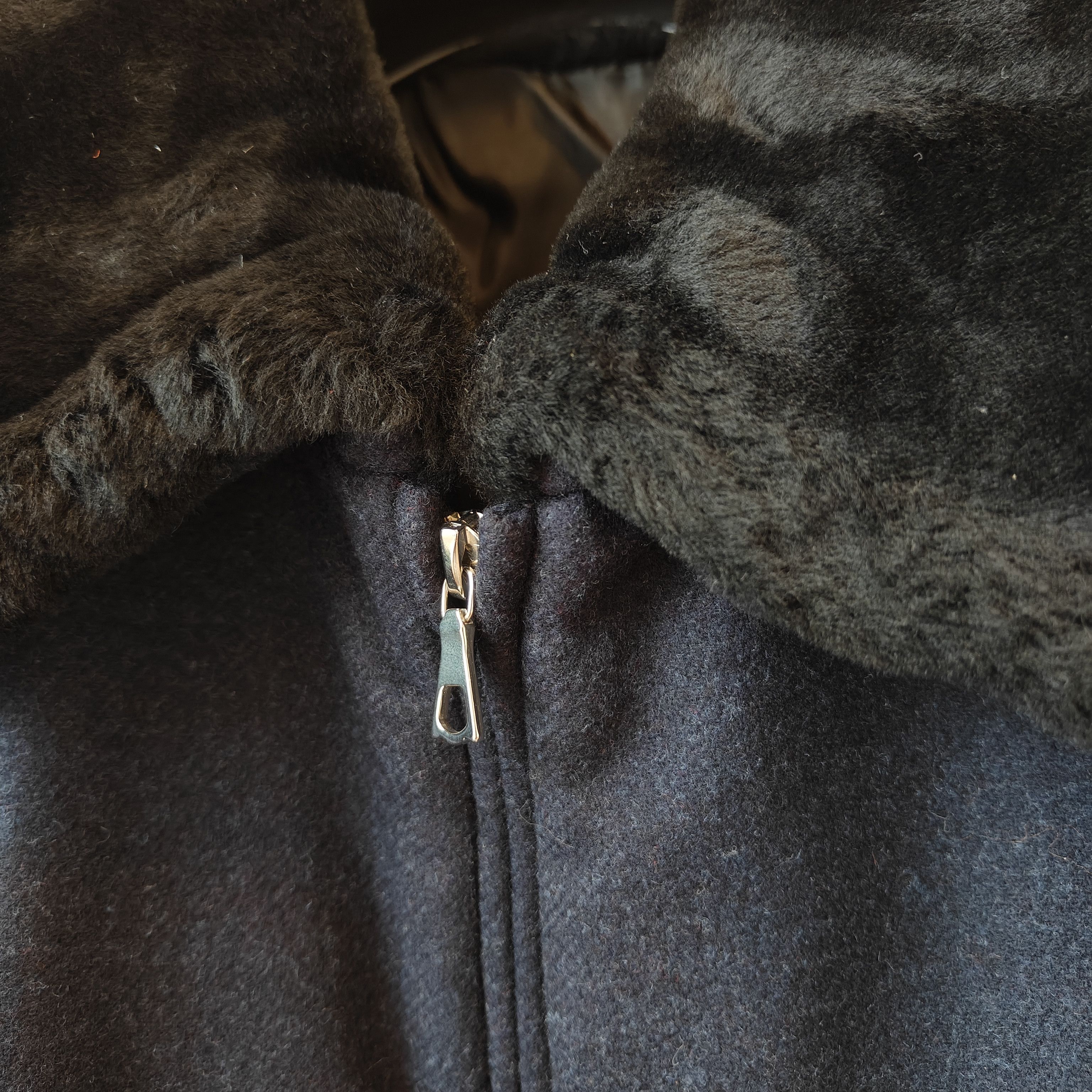 Proper Cloth made in Italy navy flight jacket wool riri zips Size US L / EU 52-54 / 3 - 5 Thumbnail