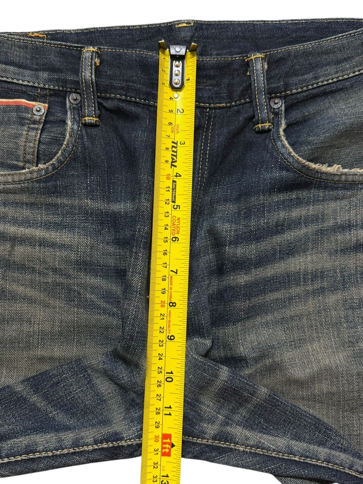 Edwin Vintage 90s Japan Edwin 505z Selvedge Faded Whisker Straight Size US 33 - 16 Thumbnail