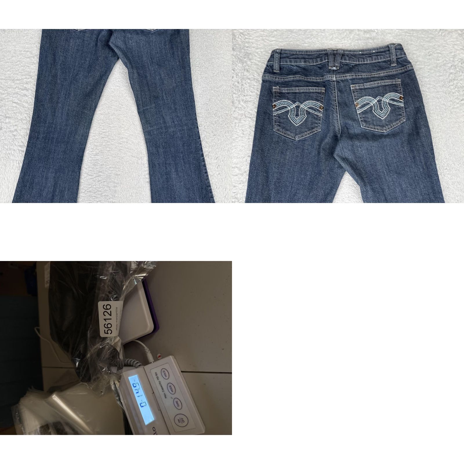 Vintage SO Bootcut Jeans Junior 5 Blue Med Wash Mid Rise Embroidered 26x31 Jeans Womens 90s Vintage: No Size 27" / US 4 / IT 40 - 10 Thumbnail