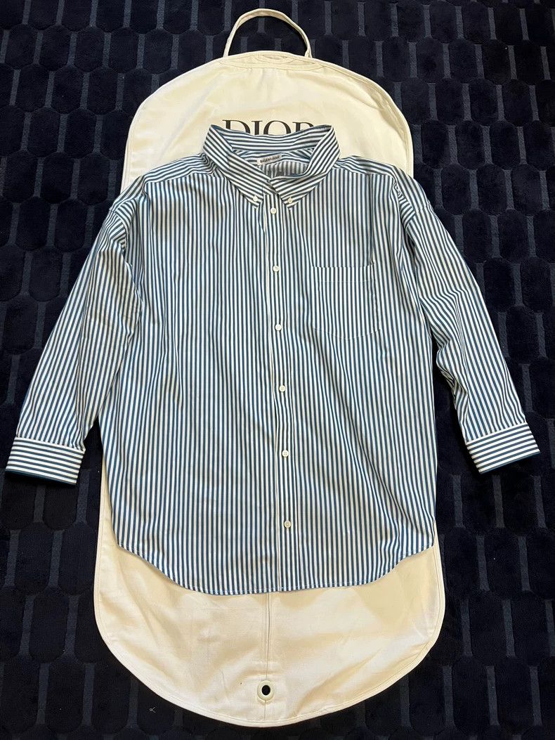 Balenciaga Balenciaga Blue White Check Logo Shirt - dmc Size US XS / EU 42 / 0 - 1 Thumbnail