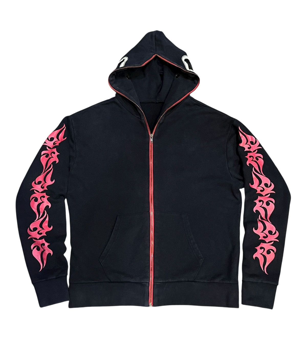 Tribal Streetwear Vintage Milk Tub Mask Full Zip Glow Hoodie Tribal Punk Japan Size US M / EU 48-50 / 2 - 6 Thumbnail
