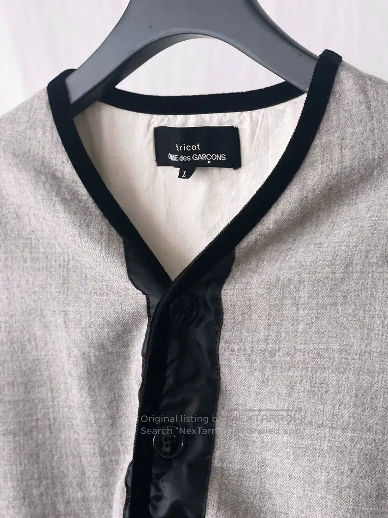 Comme des Garcons Comme Des Garcons Trimmed Velvet Gray Wool Jacket Size L / US 10 / IT 46 - 2 Thumbnail
