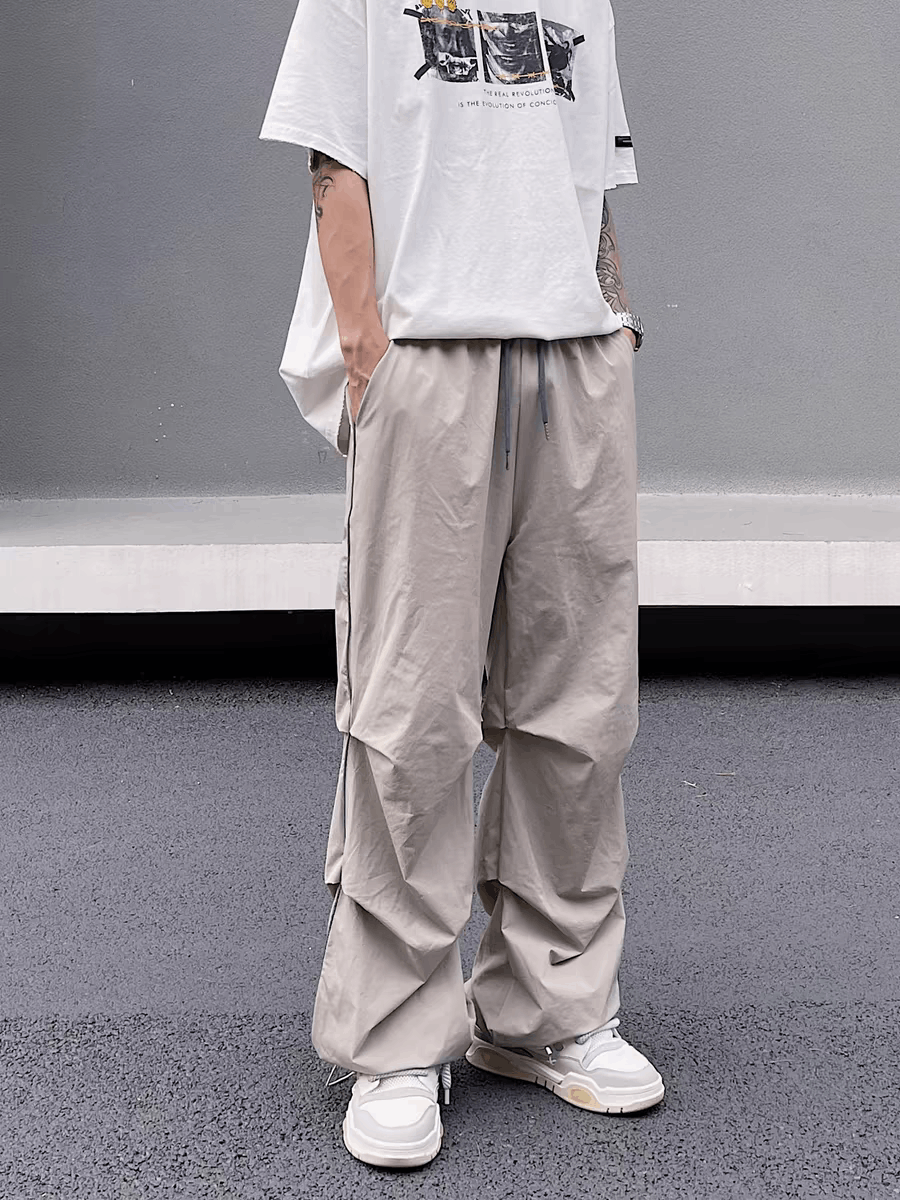 Gray High Street Vintage Loose Casual Pants