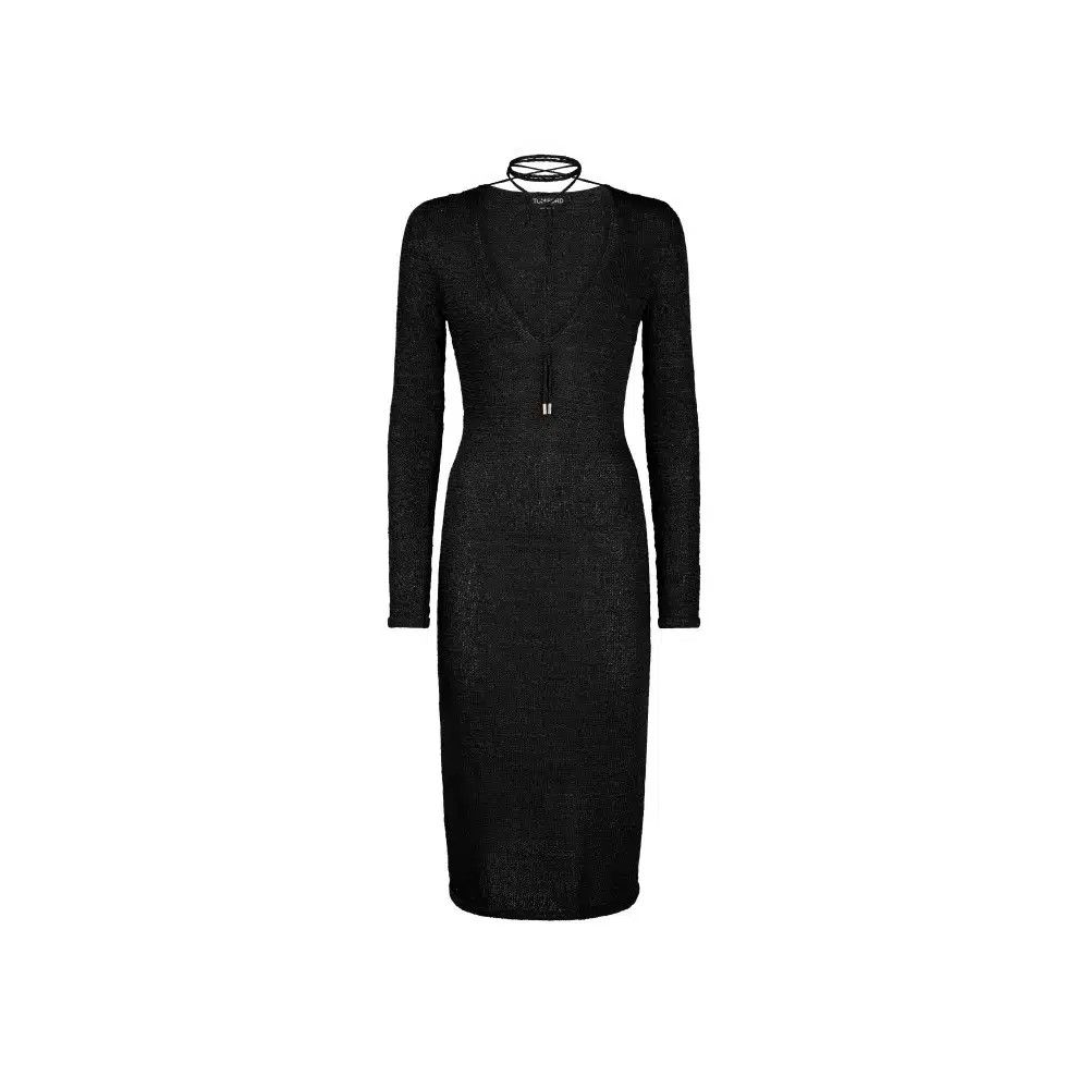 Tom Ford o1loc1c0625 ACK372 Viscose Knitted Dress in Black Size M / US 6-8 / IT 42-44 - 1 Thumbnail