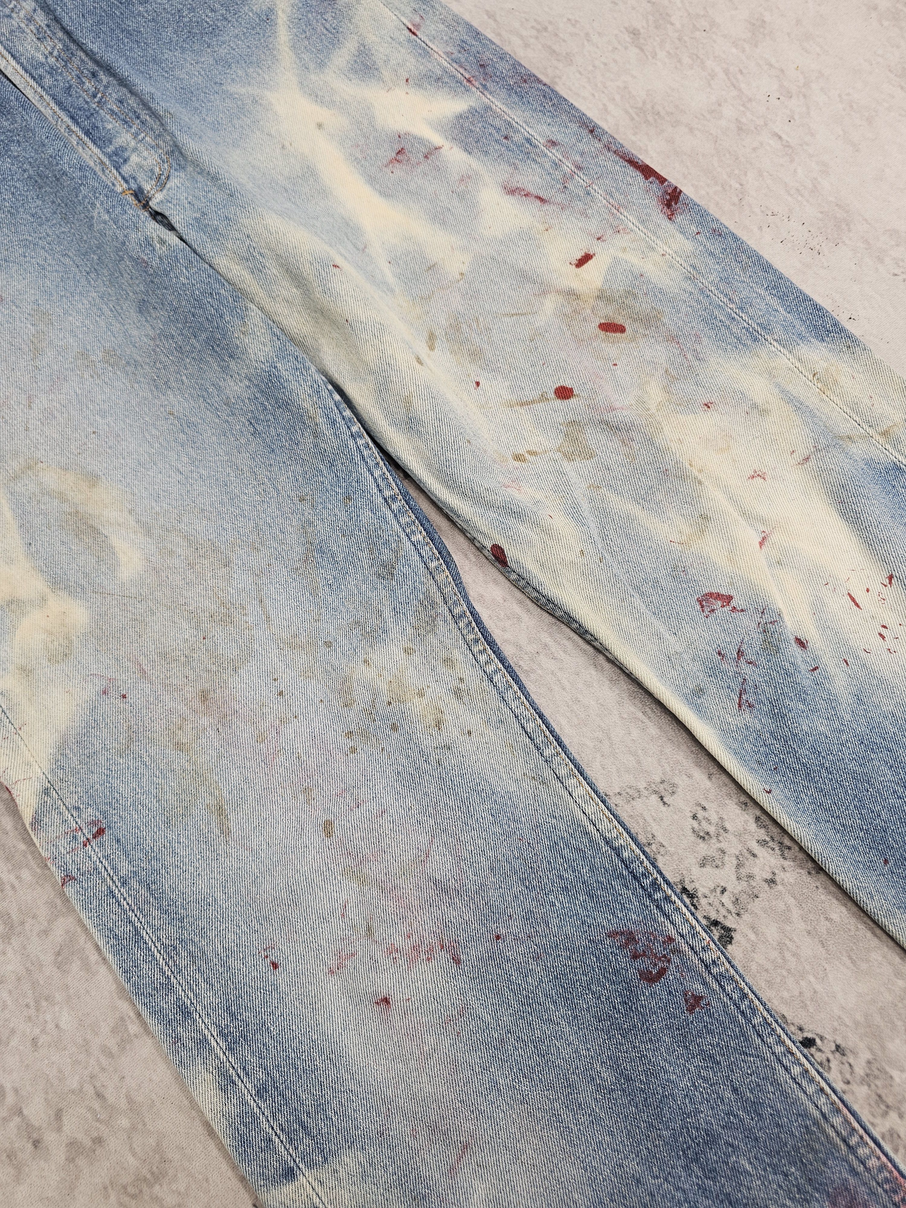Levi's Vintage Clothing Vtg 90's LEVIS 501 Bleached Blue Jeans Made In USA L0566 Size US 31 - 5 Thumbnail