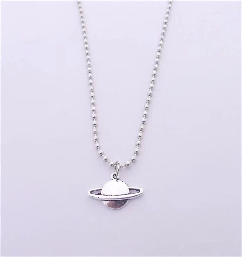Jewelry Silver Saturn Necklace Size ONE SIZE - 1 Thumbnail