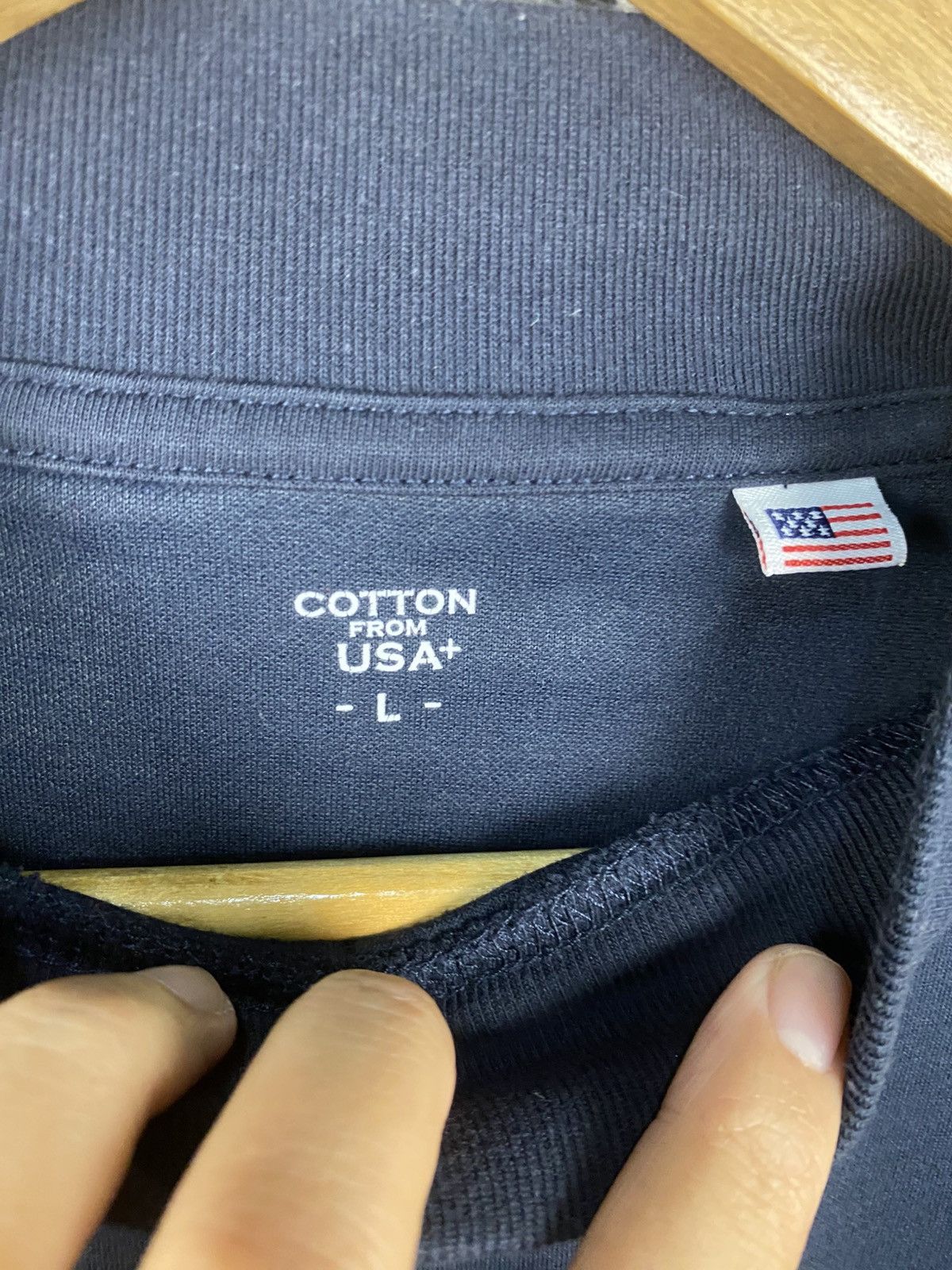 Japanese Brand CLOSSHI Navy Mock Neck "Cotton from USA+" Long Sleeve Tee Size US L / EU 52-54 / 3 - 3 Thumbnail