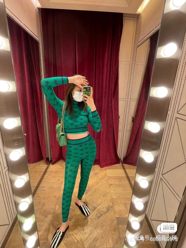 Gucci Gucci Size L Adidas co-branded double G knitted trousers 25 Size 25" / US 0 / IT 36 - 8 Thumbnail