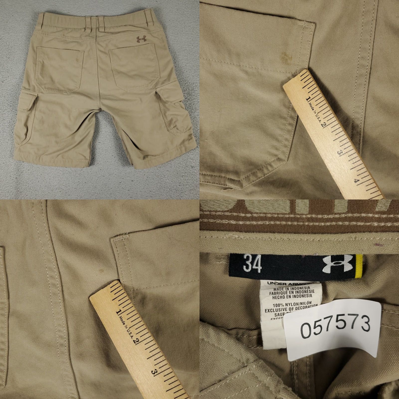 Under Armour VINTAGE Under Armour Cargo Shorts Men Size 34 Beige Nylon Casual Outdoors Hiking Camping Size US 34 / EU 50 - 8 Thumbnail