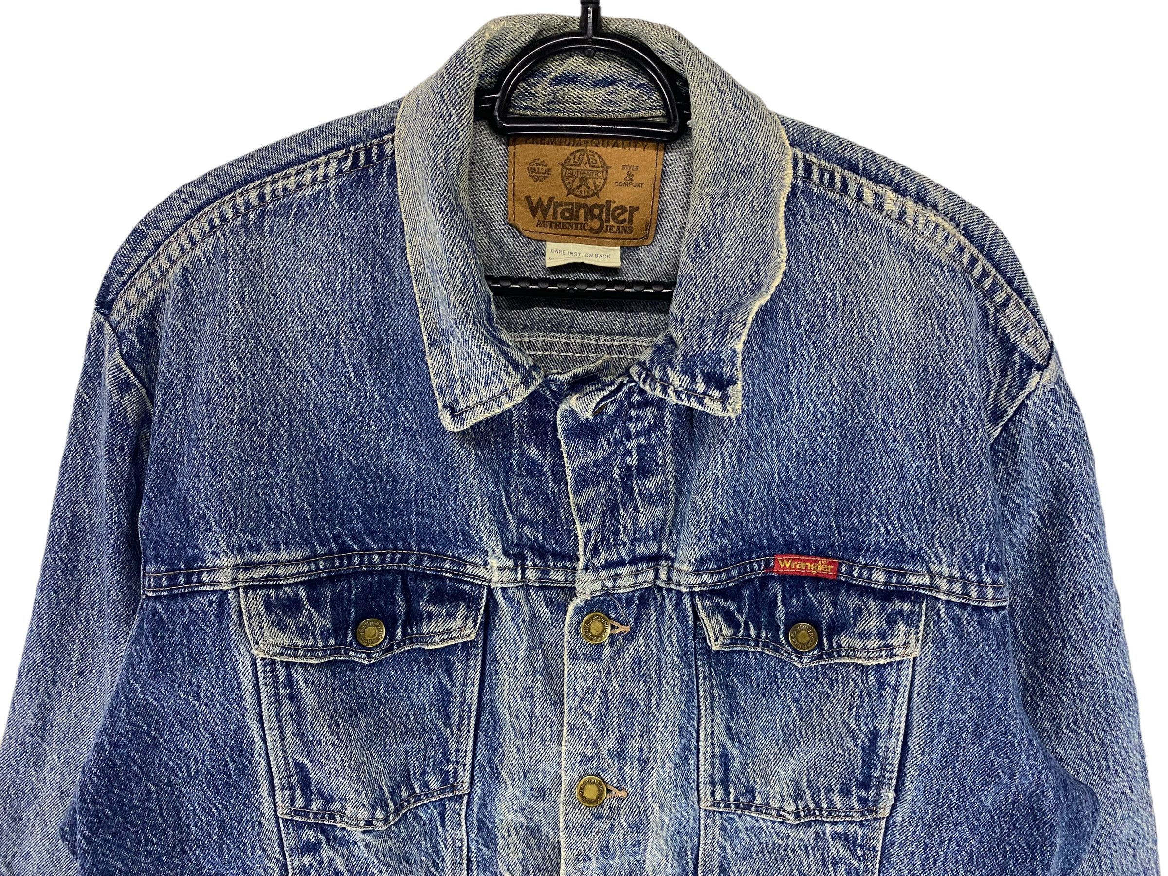 Vintage × Wrangler 90s Wrangler 15 Ozdistressed denim jacket Size US L / EU 52-54 / 3 - 4 Thumbnail