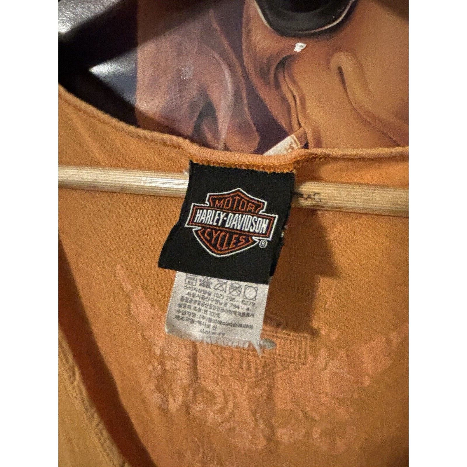 Other Vintage y2k orange motorcyles harley davidson ladies top OS Size US L / EU 52-54 / 3 - 2 Thumbnail