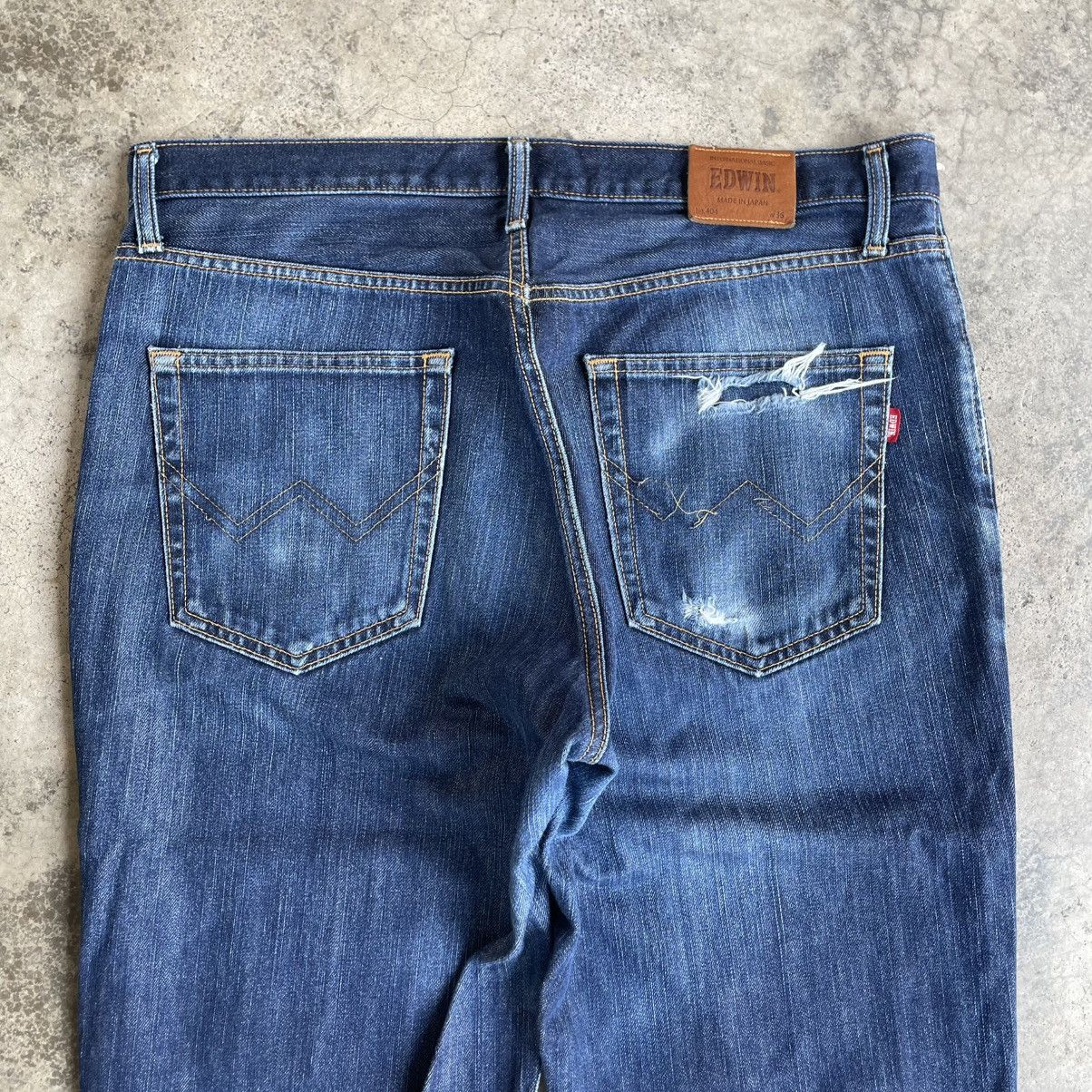 Edwin 🔥Vintage Edwin 404 Stoned Washed Ripped Distress Denim Jeans Size US 37 - 5 Thumbnail