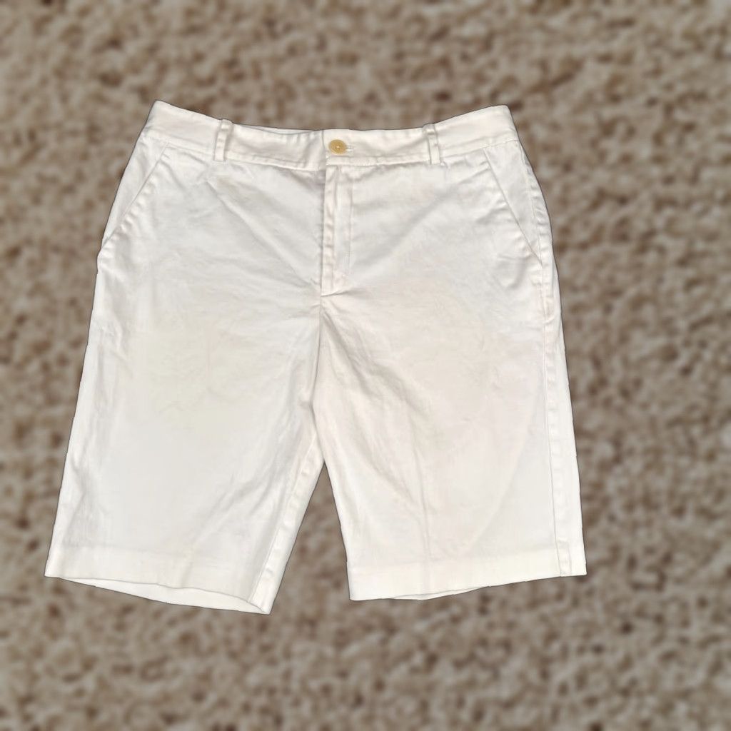Ralph Lauren Lauren Ralph Lauren Shorts Women 12 White Chino Twill Cotton Hike 32x10 Size 34" / US 12 / IT 48 - 1 Thumbnail