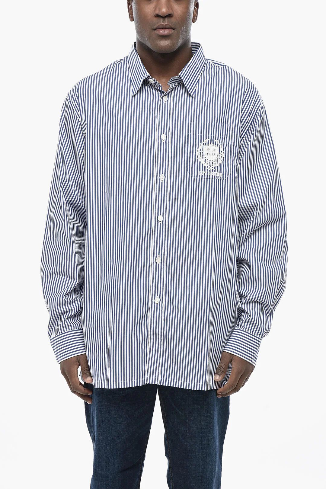 Givenchy og1mm0326 Poplin Shirt in Blue Size US S / EU 44-46 / 1 - 1 Thumbnail
