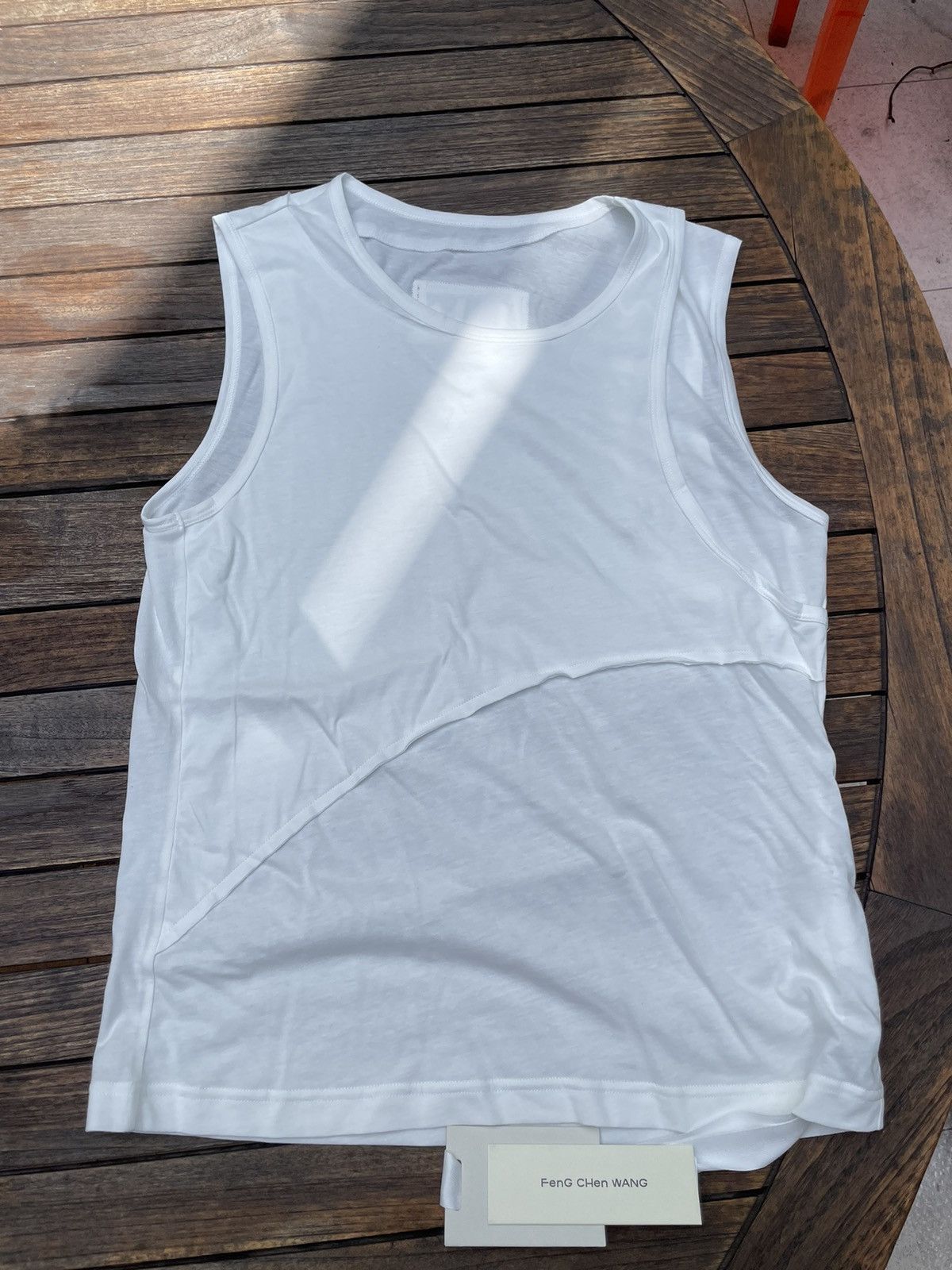 image of Feng Chen Wang White Layered Tank Top, Men's (Size Medium)