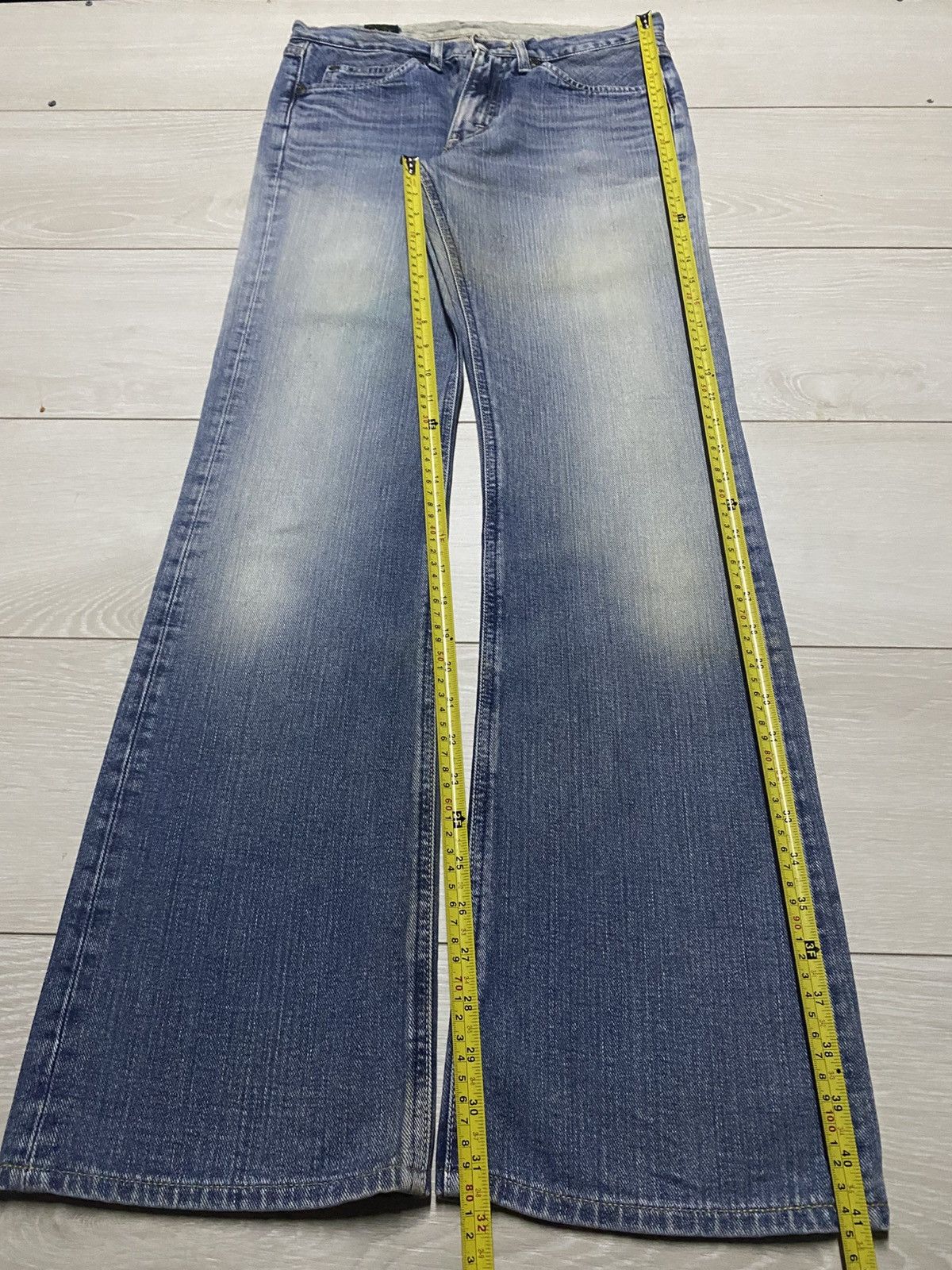 Lee Vintage Lee Rider Faded Wash Distressed Flare Bootcut Jeans Size US 29 - 14 Thumbnail