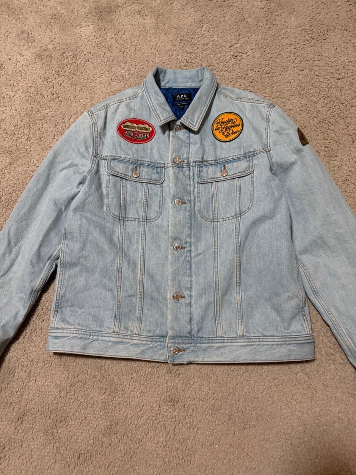A.P.C. A.P.C. Light Wash Denim Jacket XXL Patch Trucker Jean Jacket Size US XXL / EU 58 / 5 - 3 Thumbnail